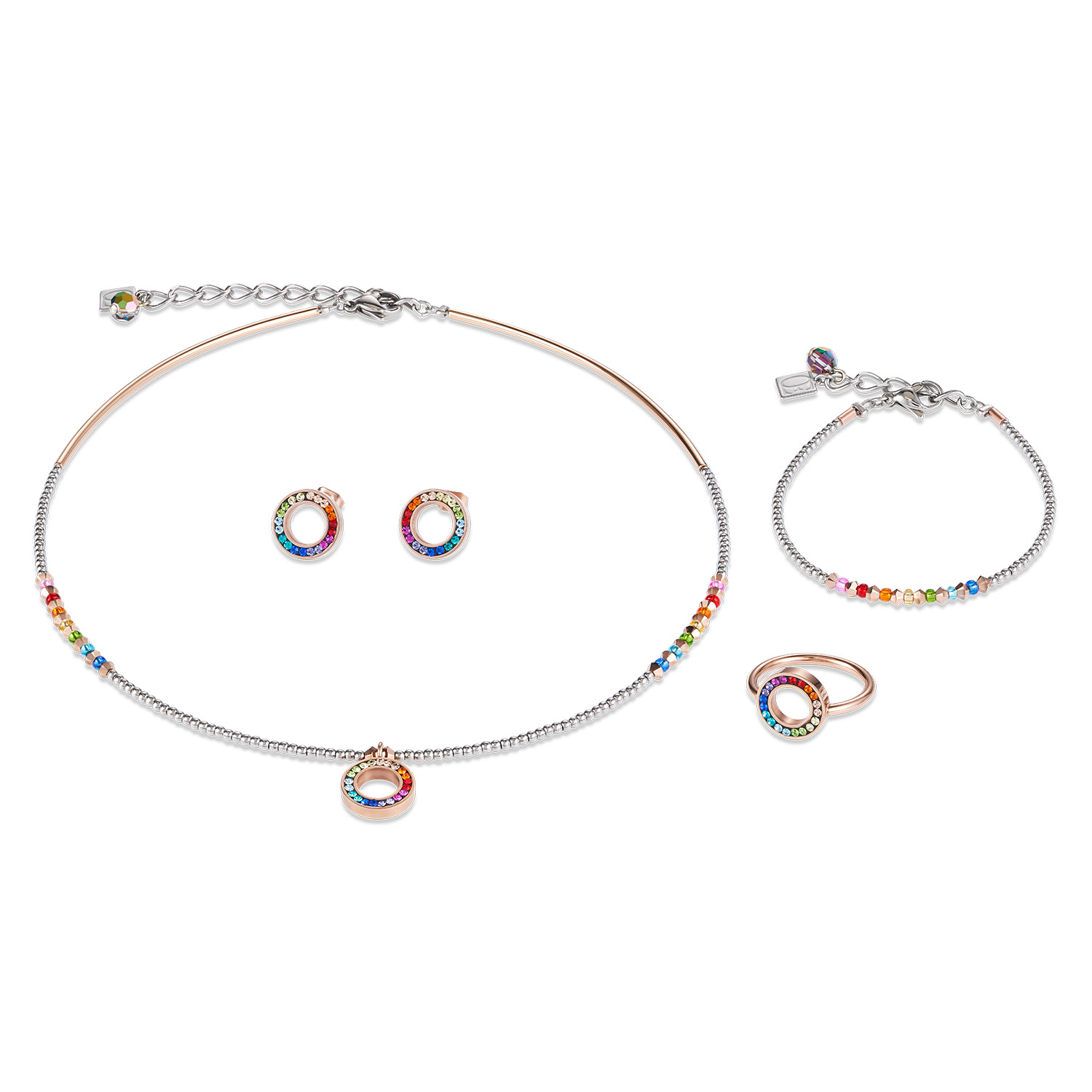 Engros OEM/ODM smykker Spanien specialfremstillede rosa guld sølv halskæde ring øreringe zirconia fine smykker engros Producenter