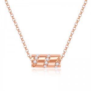 Spanish Client Orders Custom Fashion Silver Necklace with Rose Gold Vermeil