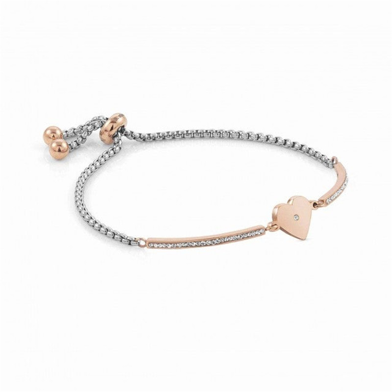 Bracelet personnalisé en acier inoxydable avec cristaux blancs pour commerçant de bijoux en argent vermeil or du Mexique