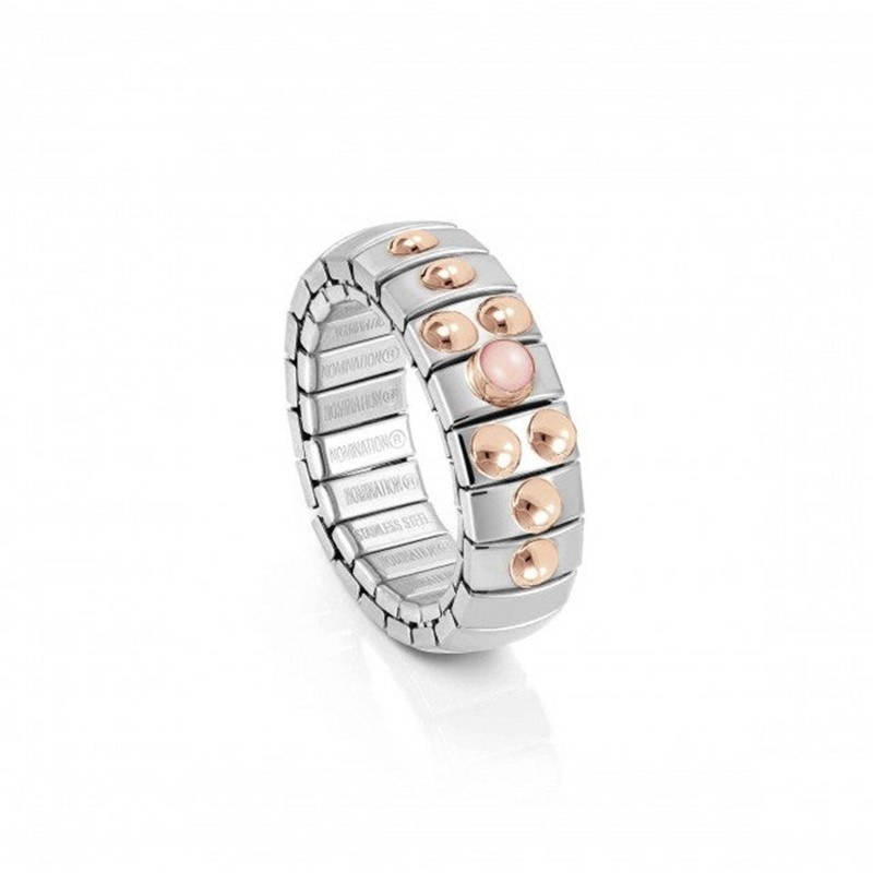 Tillverkare av smycken i rostfritt stål, grossist, specialtillverkad Förlängbar ring med färgade stenar, rodiumpläterad över 925 silver