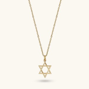 Custom 925 Silver Jewelry Star of David Necklace in Gold