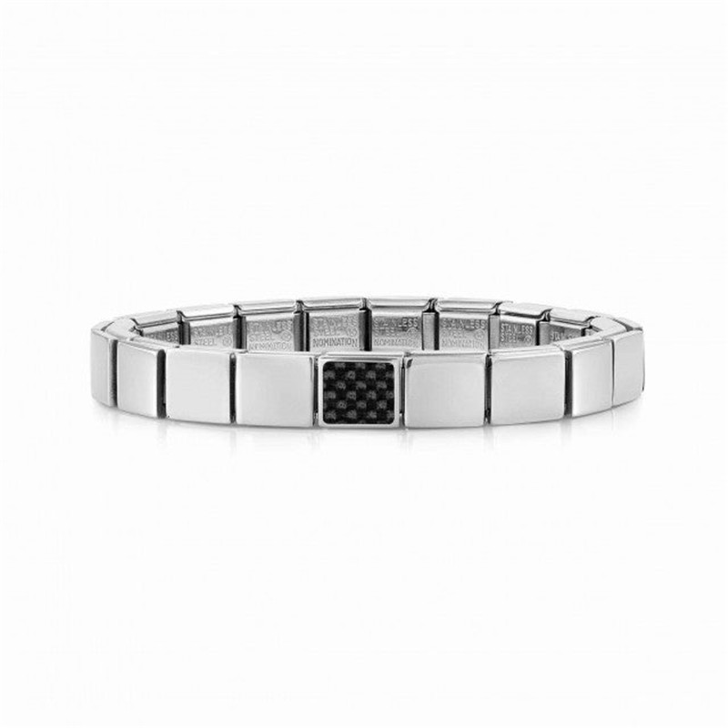 Großhändler für Modeschmuck aus Sterlingsilber, maßgeschneidertes Composable Glam-Armband, Carbon