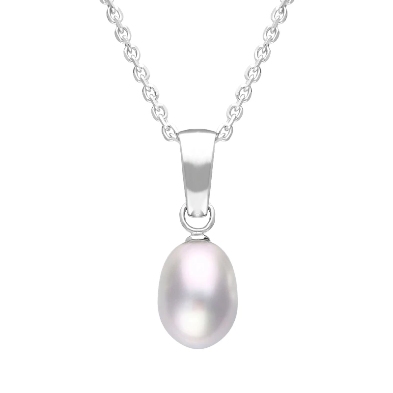 Sterling sølv OEM/ODM smykker Grå perle dråbe halskæde engros leverandør af tilpassede fine smykker