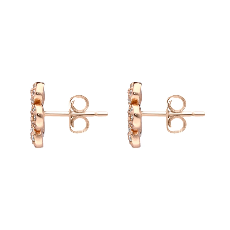 grossisti del fornitore di gioielli OEM / ODM di gioielli in argento personalizzati con orecchini a forma di fiore in oro rosa in argento sterling all'ingrosso