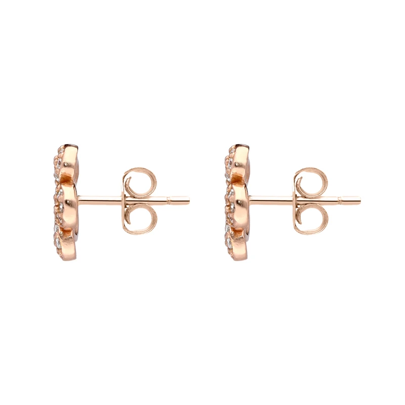 Großhandel Sterling Silber Rose Gold Blumen Ohrstecker Benutzerdefinierter Silberschmuck OEM/ODM Schmucklieferant Großhändler