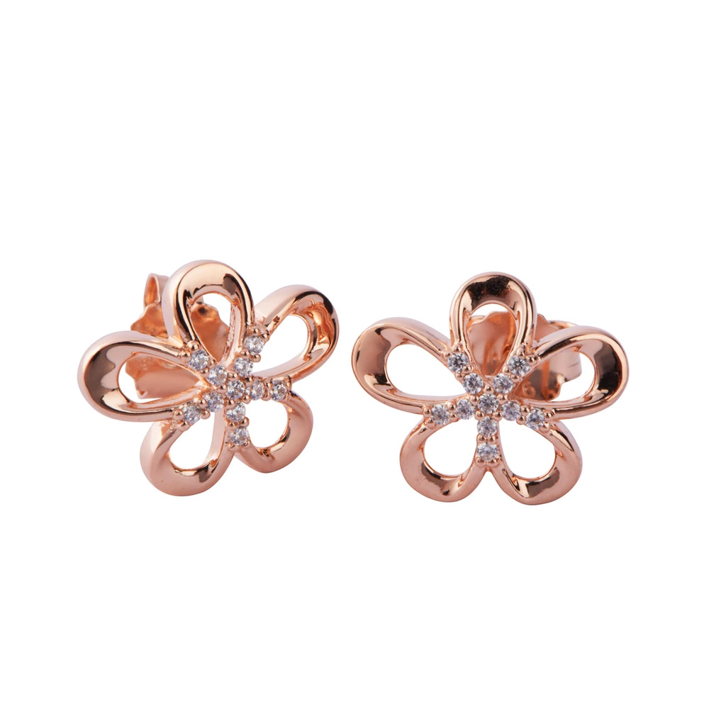 Sterling Silver Rose Gold Stud Earrings wholesale custom fine jewelry OEM/ODM Jewelry