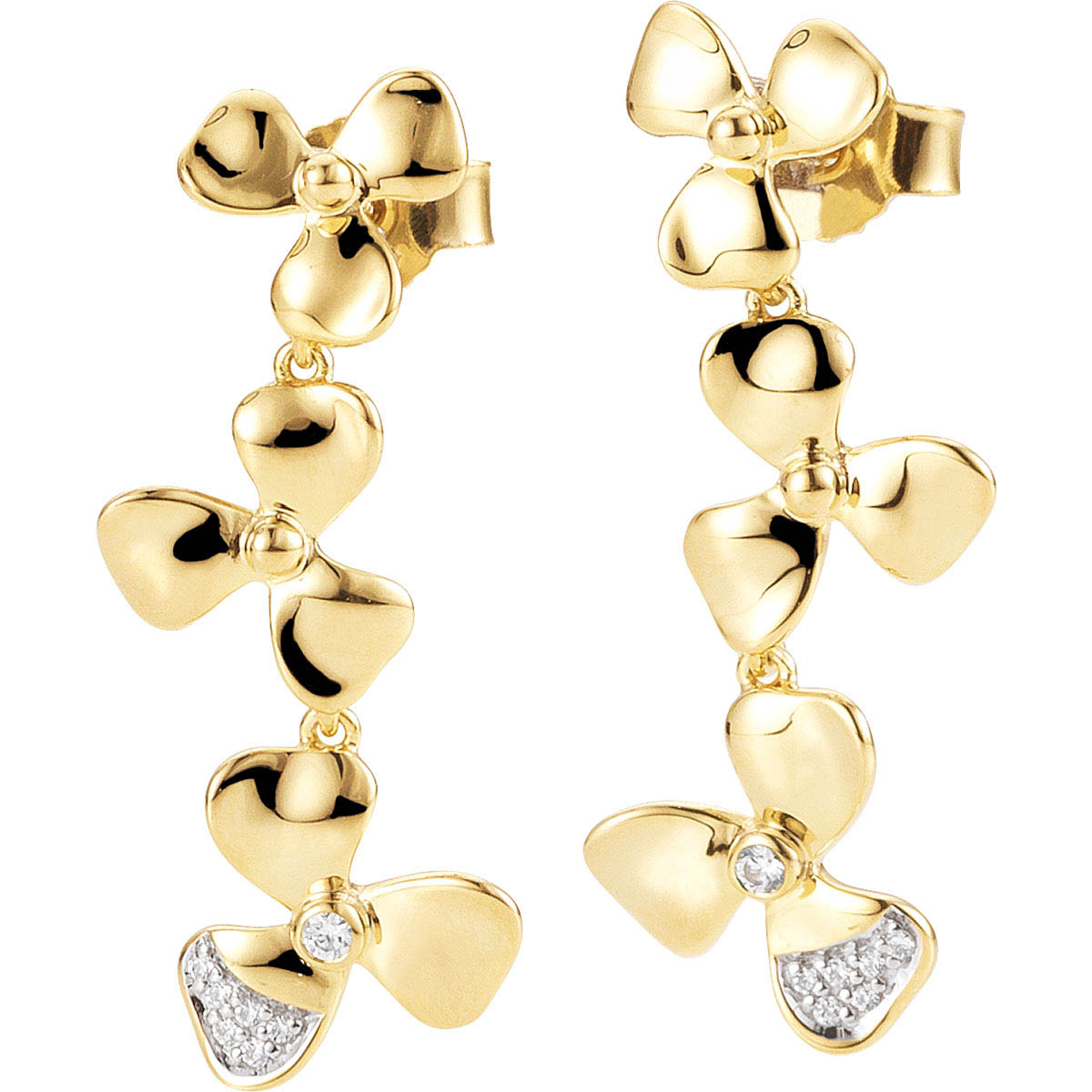 Wholesale Sterling Silver Yellow  Gold-plated Hoop OEM/ODM Jewelry Earrings CZ jewelry OEM supplier