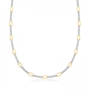 18kt Gold Over Sterling Cable and Paper Clip Link Necklace Custom Gold Jewelry Manufacturer USA
