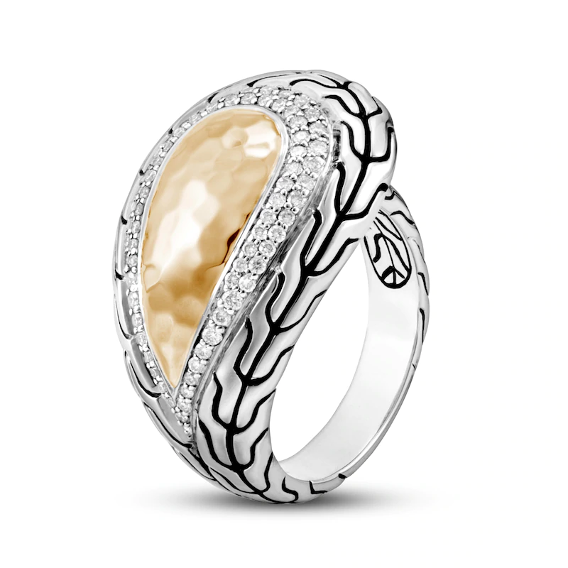 Stříbrný prsten z 18K žlutého zlata vyrobený na zakázku OEM výrobců v Číně