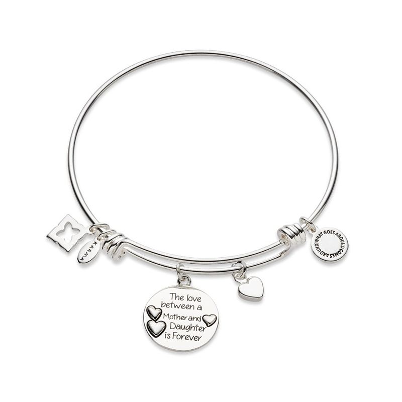 Stříbrný náramek Silver Mother & Daughter Bangle, dodavatel ryzosti 925 Custom Design