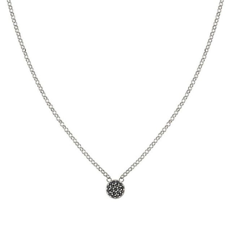Sterling sølv smykker distributør specialfremstillet gioie halskæde med cirkel og sorte zirconia grossist