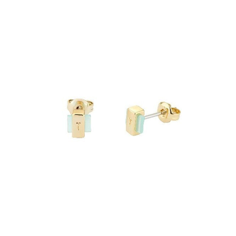 Sterling silver name plated yellow gold studs for custom jewelry wholesaler