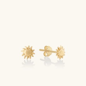 Jewelry OEM ODM Service Of Sun Stud Earrings in Gold