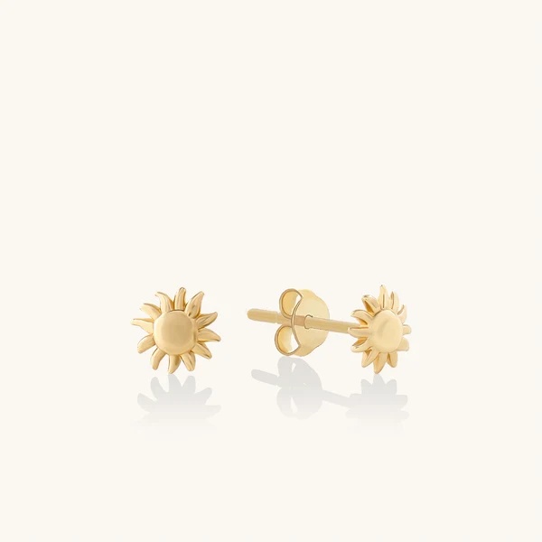 Jewelry OEM ODM Service Of Sun Stud Earrings in Gold