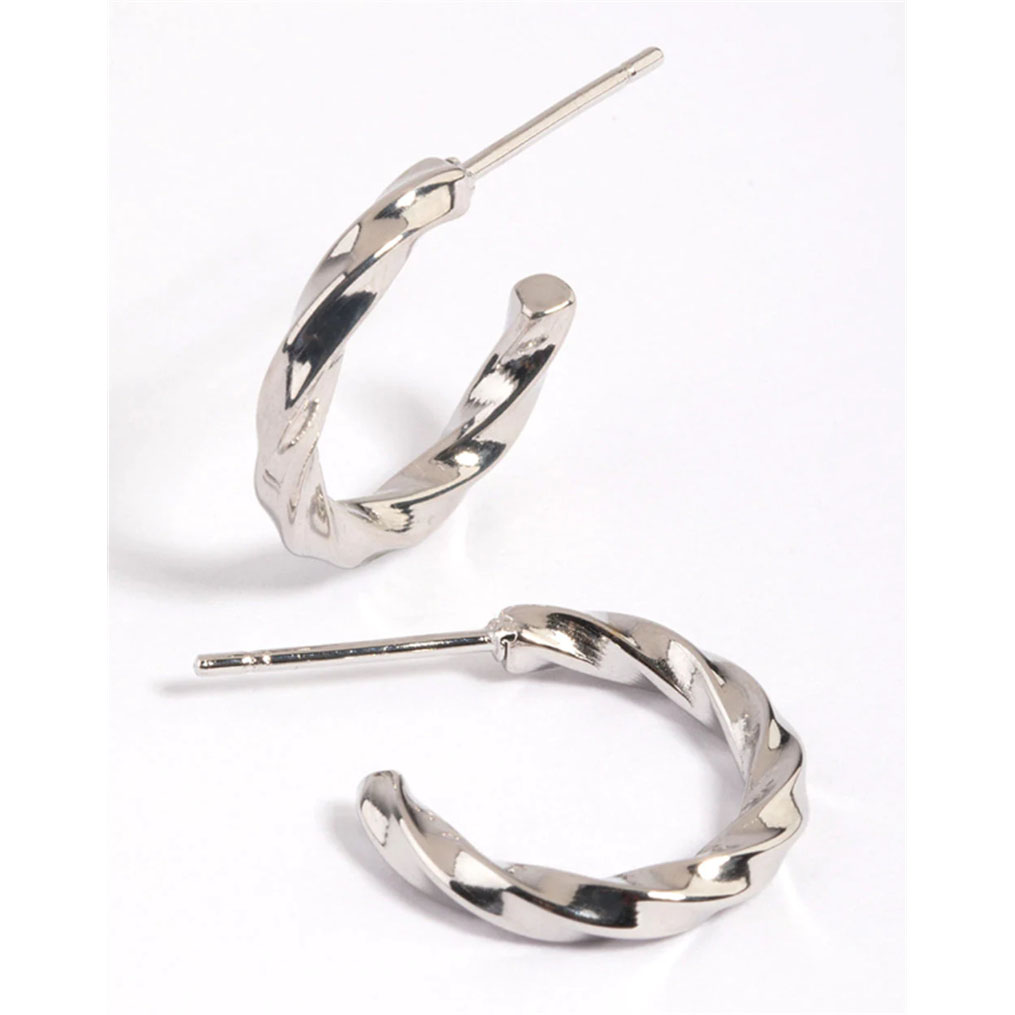 Boucles d'oreilles créoles torsadées en acier chirurgical, fabricants de bijoux personnalisés en Chine