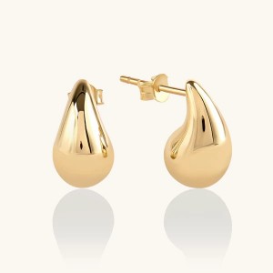 Silver Custom Jewelry Manufacturer OEM OEM Teardrop Earrings in Gold