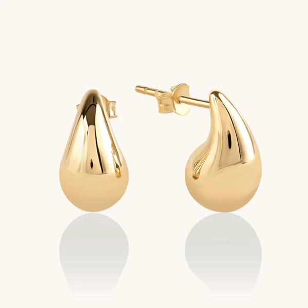 Silver Custom Jewelry Manufacturer OEM OEM Teardrop Earrings in Gold