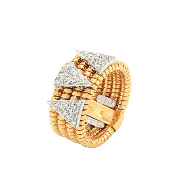 Bijoux OEM/ODM en gros, la bague est fabriquée à partir d'or rose et blanc 18 carats, fabrique des bijoux personnalisés