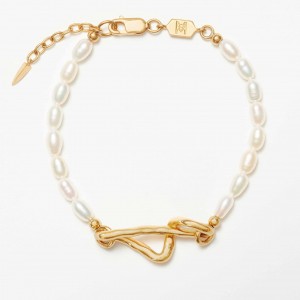 Top custom jewellery pearl bracelet in 18k gold plated manufacturer in China