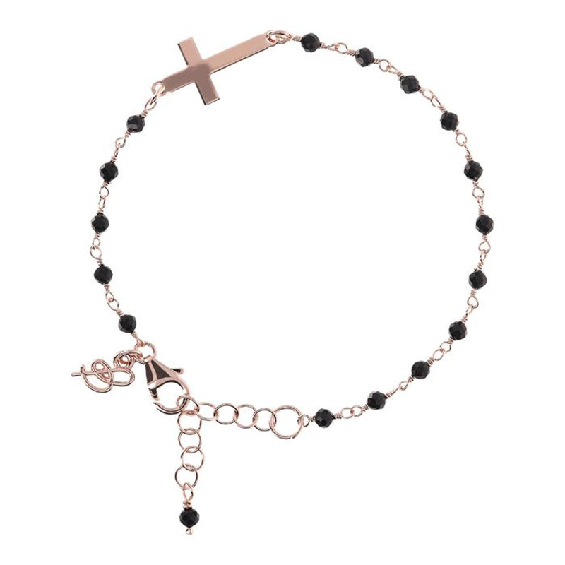 An Tuirc 925 dearadh mhonarcha jewelry saincheaptha airgid déanta Rosary Bracelet le Cross mórdhíola
