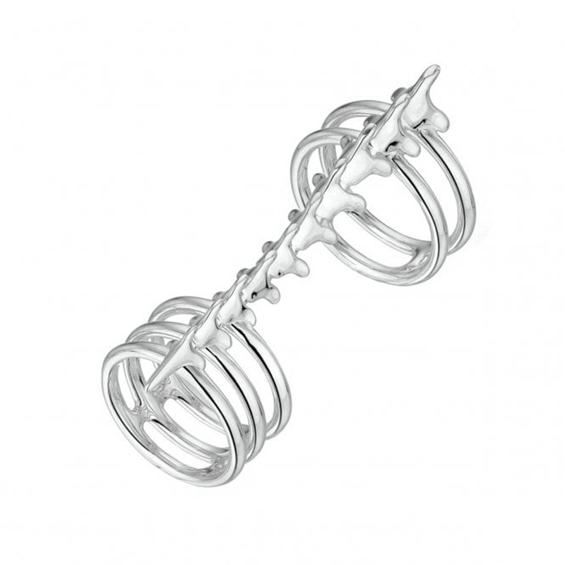 Ríocht Aontaithe miondíoltóir jewelry saincheaptha Lógó a chruthú ar Sterling Silver Serpents Trace Long Finger Ring