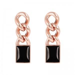 Design unico degli orecchini placcati in oro rosa poiché realizzati su misura dal tuo grossista di foto di gioielli