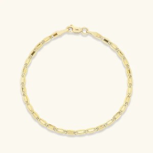 Custom 925 silver Jewelry Valentino Chain Bracelet in Gold at JINGYING