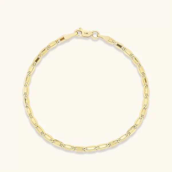 Custom 925 silver Jewelry Valentino Chain Bracelet in Gold at JINGYING