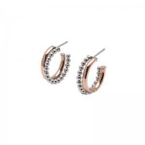 JINGYING: Your Premier Supplier for Custom Vintage Bead Two-Tone Silver & Rose Gold Earrings