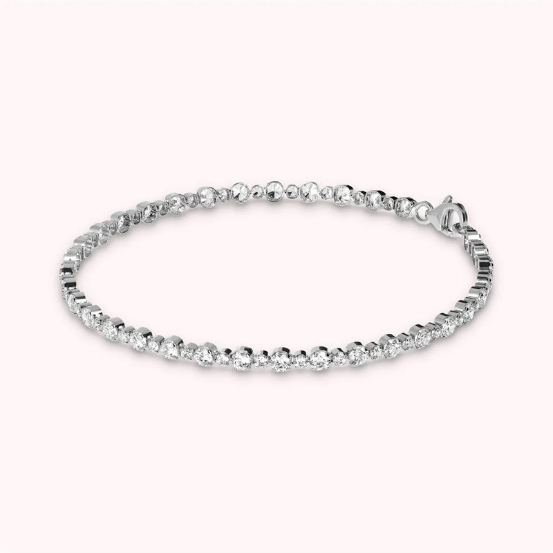 JINGYING : Custom OEM Silver Jewelry Maker Bracciale Tennis Misto con Cubic Zirconia placcato Oro Bianco 18Kt