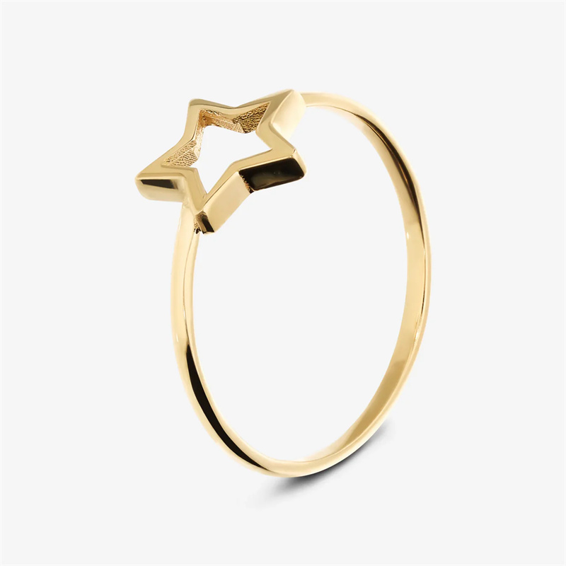 JINGYING Offering Custom Jewelry Service Of Ring with Pierced Star Gold