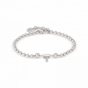 Pulsera chapada en oro blanco con colgante de circonita cúbica hecha a medida en fábrica de joyería de plata de ley 925