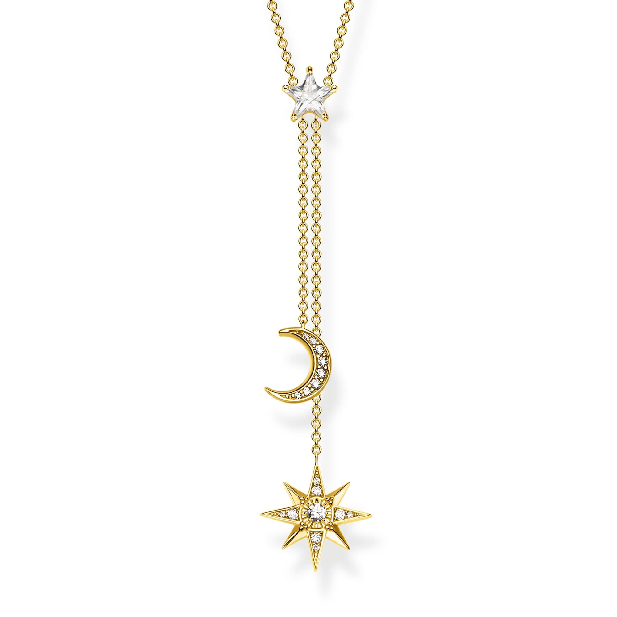 Gelbgold CZ Magic Stars Drop OEM/ODM Schmuck Halskette 925 Silber Lieferant