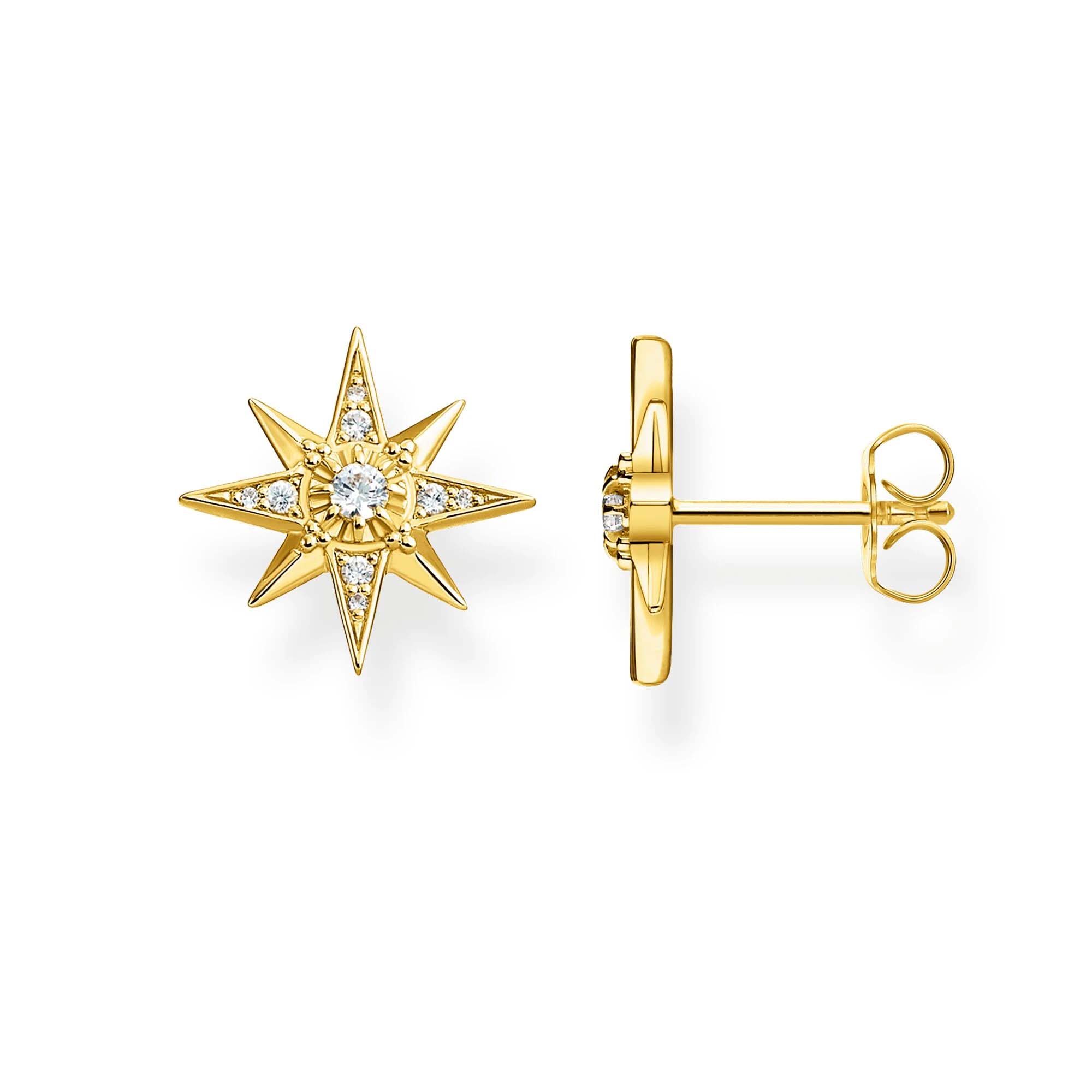 Yellow Gold CZ Magic Stars Earrings custom 925 Sterling Silver OEM/ODM Jewelry Supplier