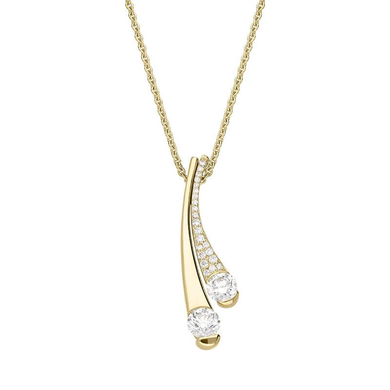 Gul guldbelagt sølv halskæde OEM/ODM smykker engros specialfremstillede rhodinering smykker facotry