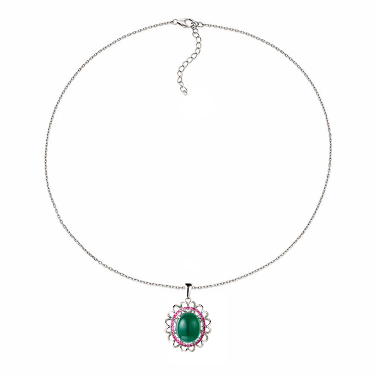 Custom engros Emerald Cut CZ vedhæng Juvelerer |925 Sølvkæde Custom |Flower Fashion smykker Engros