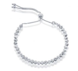 Bracelet Bolo réglable italien en argent sterling 925, perles de lune taillées en diamant, vente en gros personnalisé