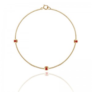 JINGYING : Custom Manufacturer of  Carezza Bracelet over 18kt yellow gold and rubies