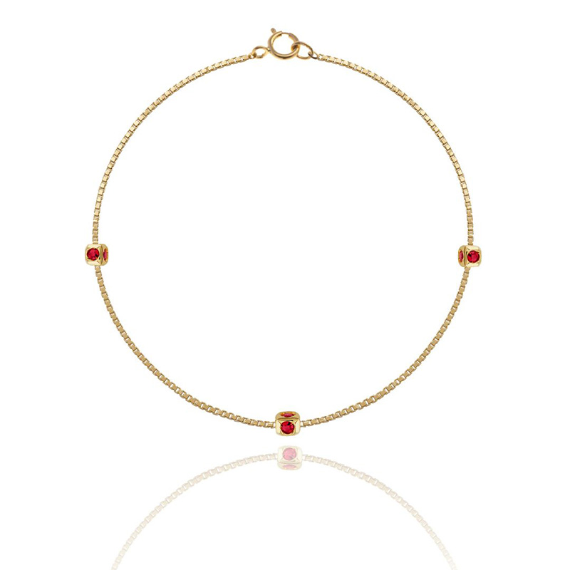 JINGYING : Custom Manufacturer of  Carezza Bracelet over 18kt yellow gold and rubies