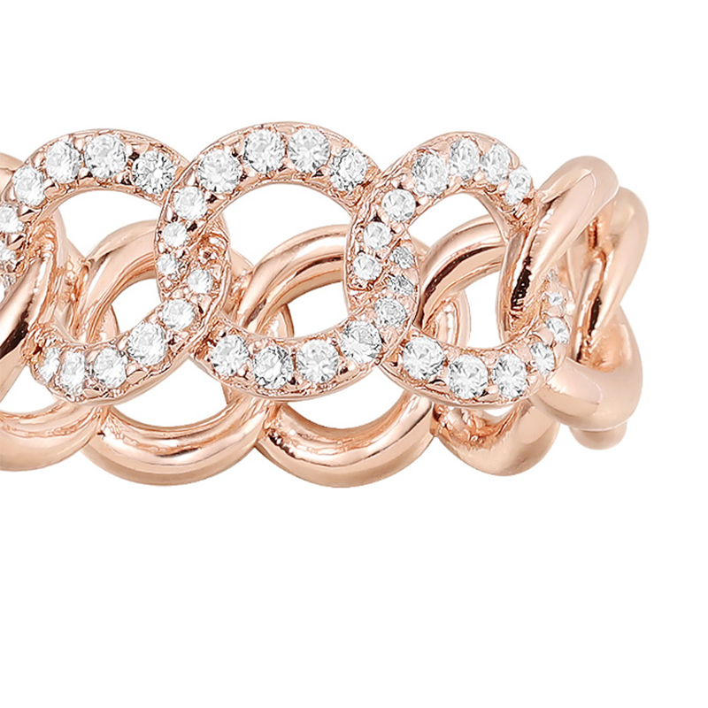 Bracciale all'ingrosso con diamanti per gioielli pregiati in oro rosa OEM ODM in oro 18 carati