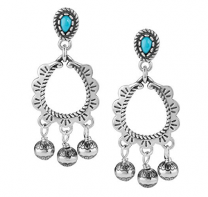 Custom wholesale Sterling Silver Sleeping Beauty Turquoise Dangle Earrings