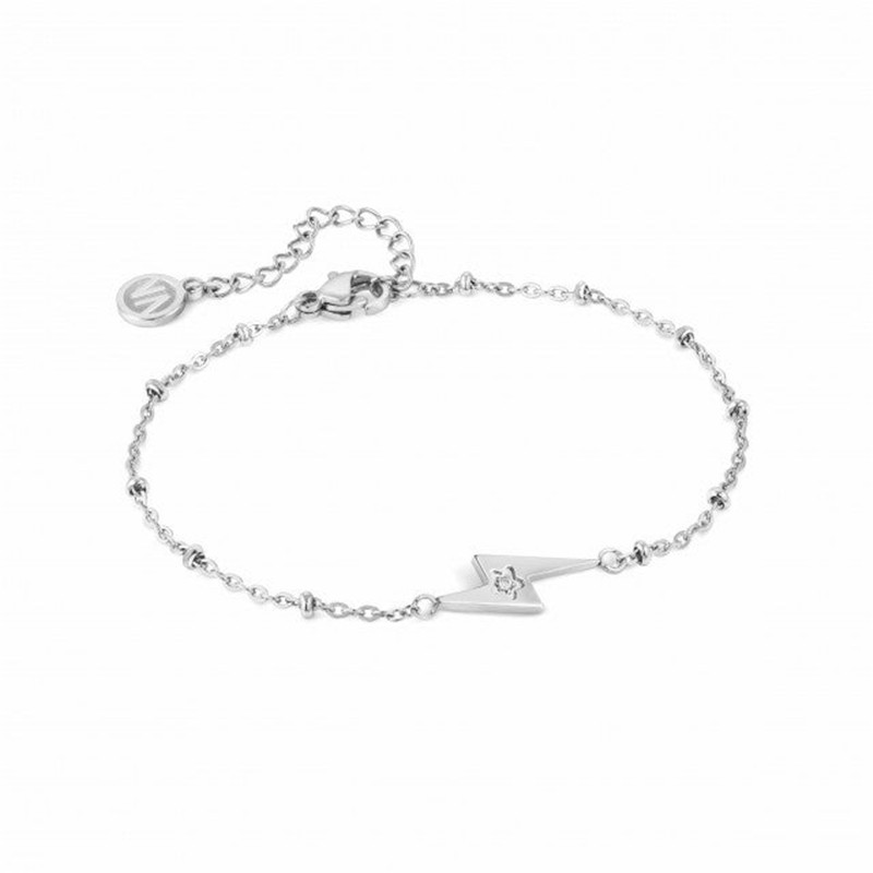 cubic zirconia jewelry wholesaler china  custom design sterling silver magic bracelet, lightning bolt