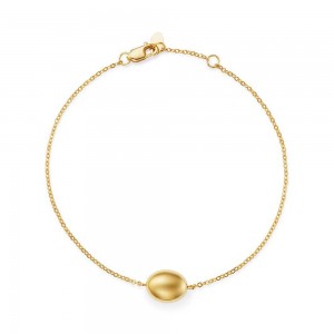 Bijoux de bracelet personnalisés 925, bracelet en chaîne de perles en or jaune 14 carats rempli