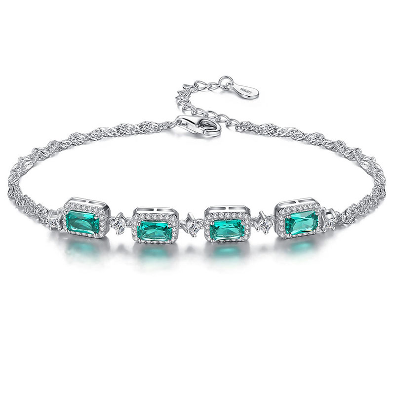 saincheaptha OEM airgid ciúbach zirconia déantóir jewelry bracelet