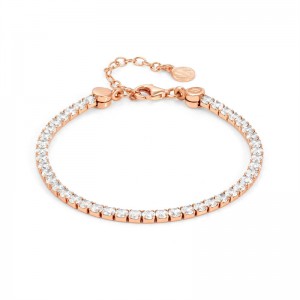 custom cubic zirconia rose gold plated bracelet