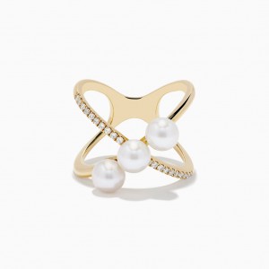 custom cz pearl ring jewelry manufacturer 14k gold vermeil wholesale