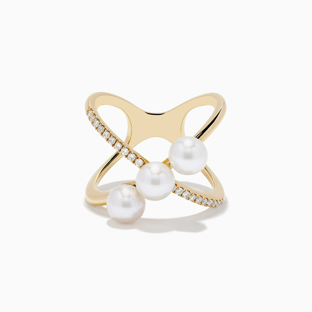 monaróir jewelry fáinne Pearl saincheaptha cz 14k óir vermeil mórdhíola