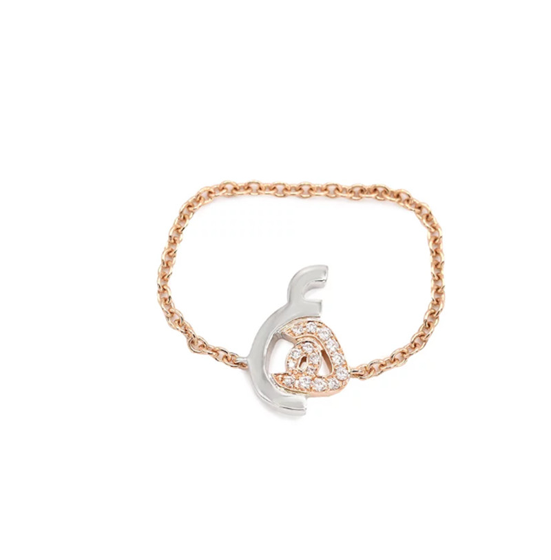 desain khusus produsen perhiasan cincin berlapis emas mawar 18k grosir