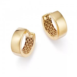 custom design jewelry manufacturer Huggie Hoop Earrings in 14K Yellow Gold vermeil