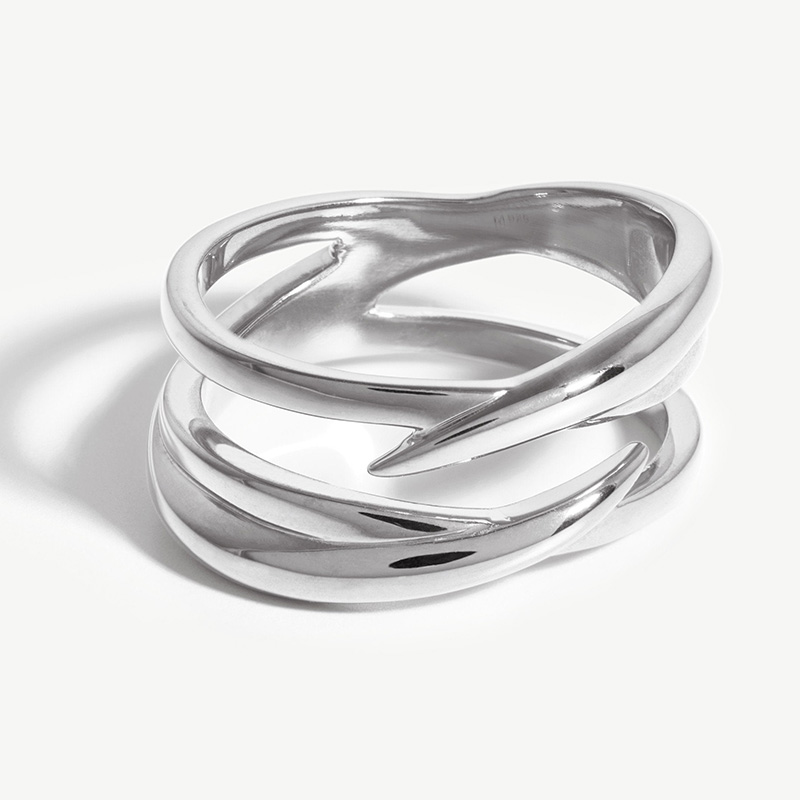 Custom Design Schmuckhersteller bieten die Herstellung von Silber 925 Ring in rhodiniert